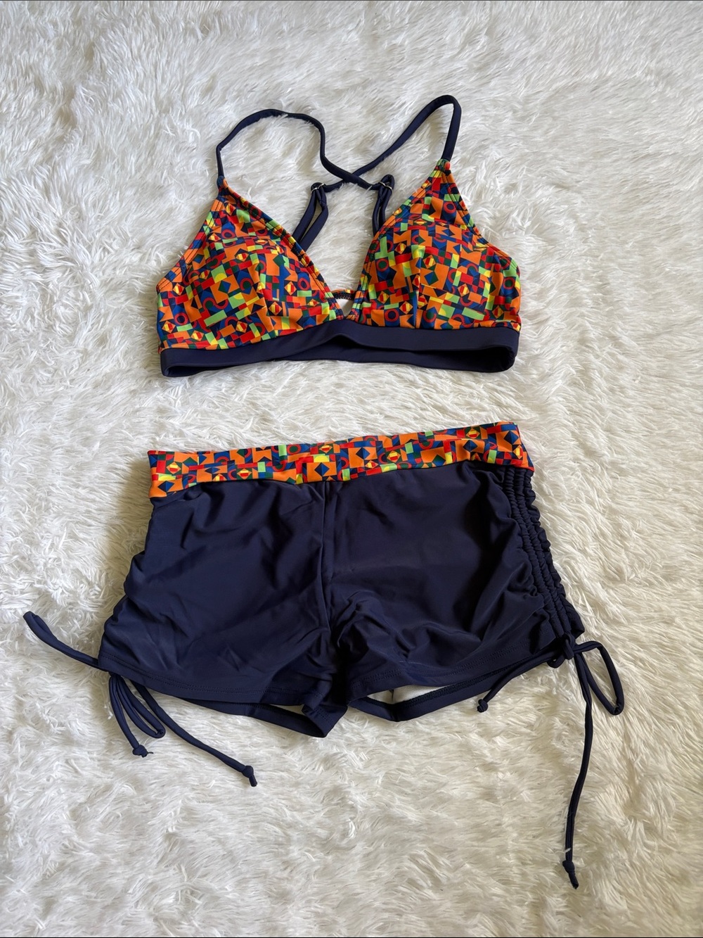New In Packaging Zando Colorful Printed 2 Piece Triangle Bikini Set Size S